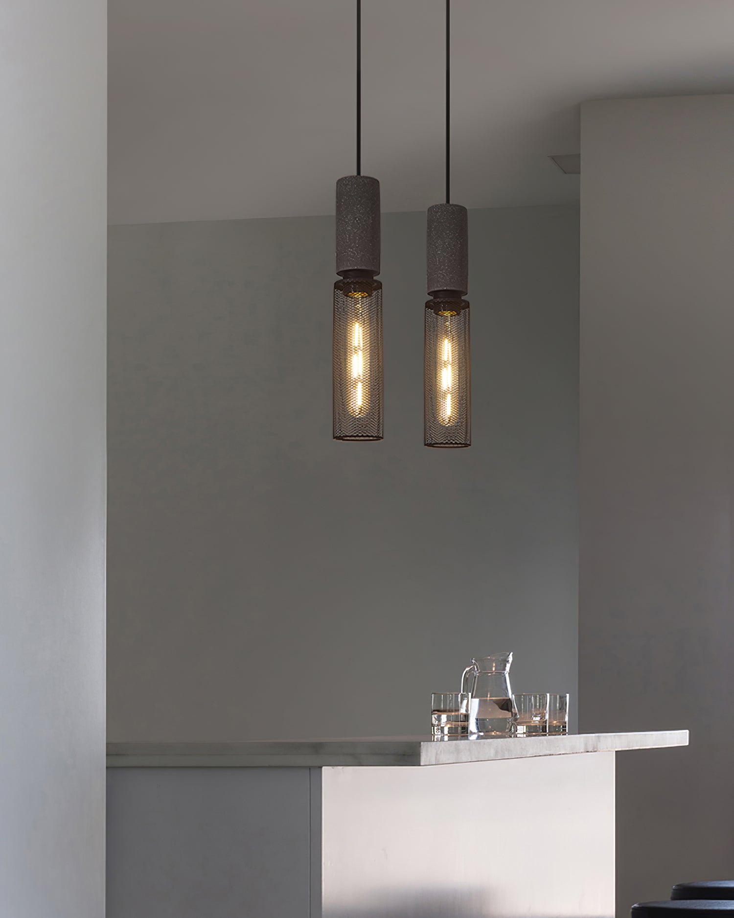 Lámpara Colgante de Concreto Urbana | Lámpara Colgante LED Industrial