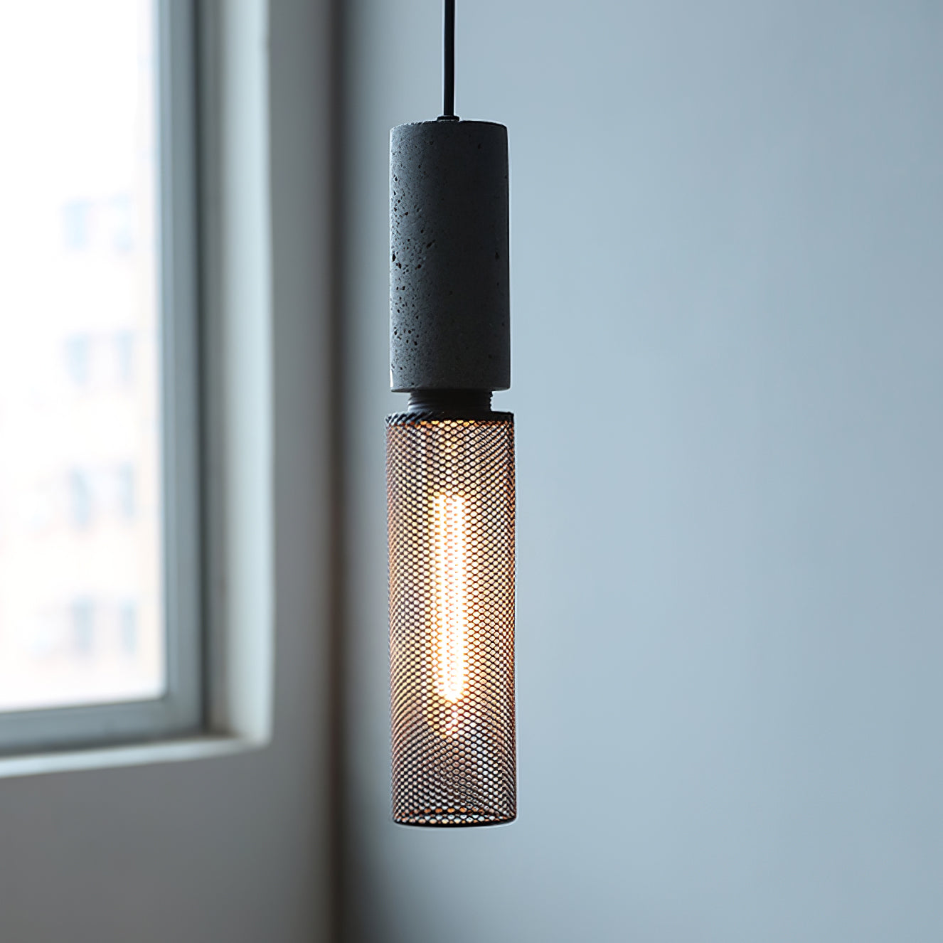 Lámpara Colgante de Concreto Urbana | Lámpara Colgante LED Industrial