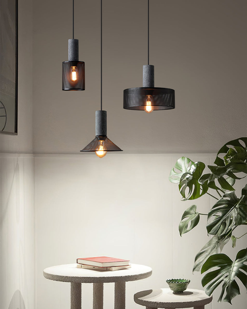 Lámpara Colgante de Concreto Urbana | Lámpara Colgante LED Industrial