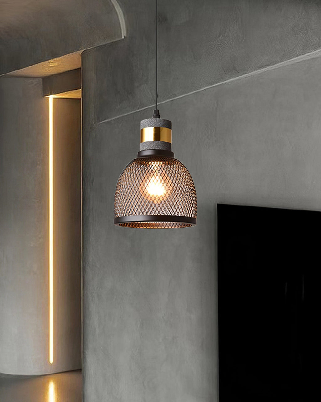 Lámpara Colgante de Concreto Urbana | Lámpara Colgante LED Industrial