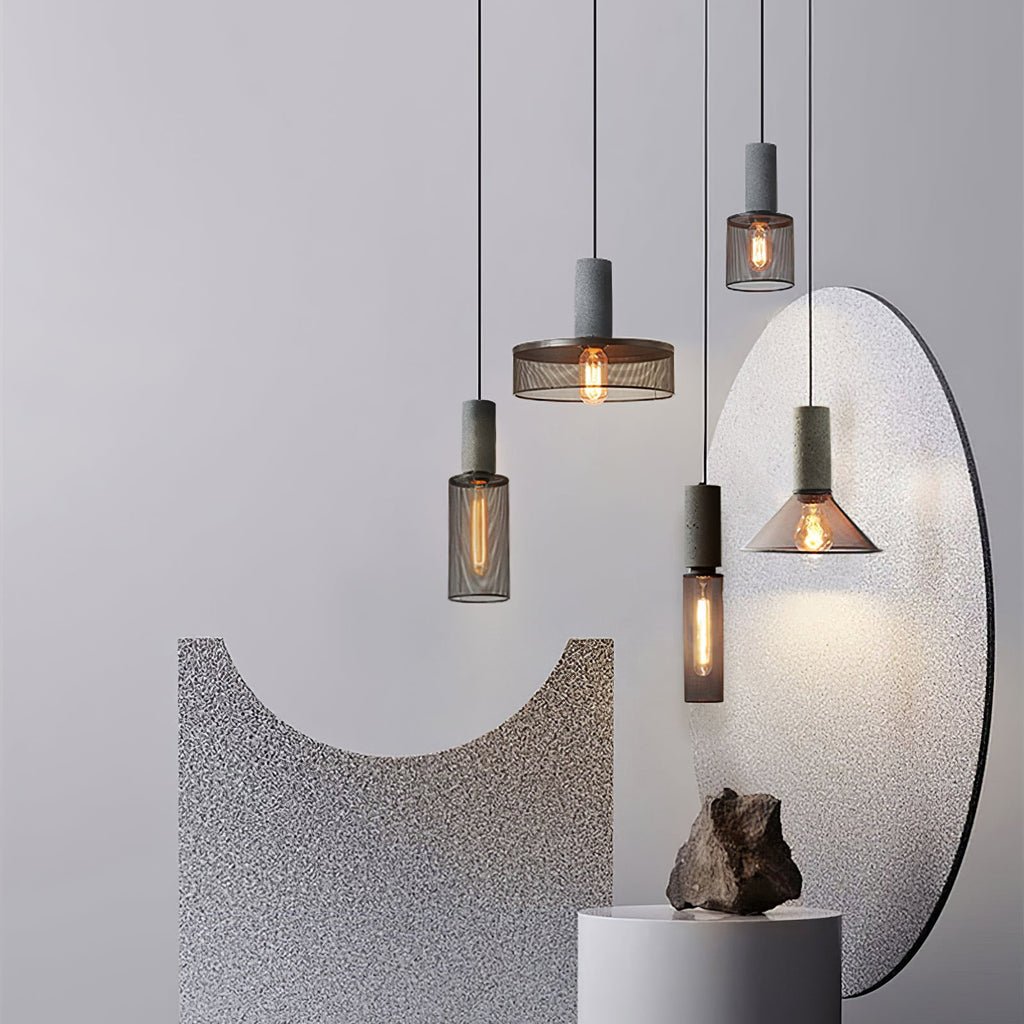 Lámpara Colgante de Concreto Urbana | Lámpara Colgante LED Industrial