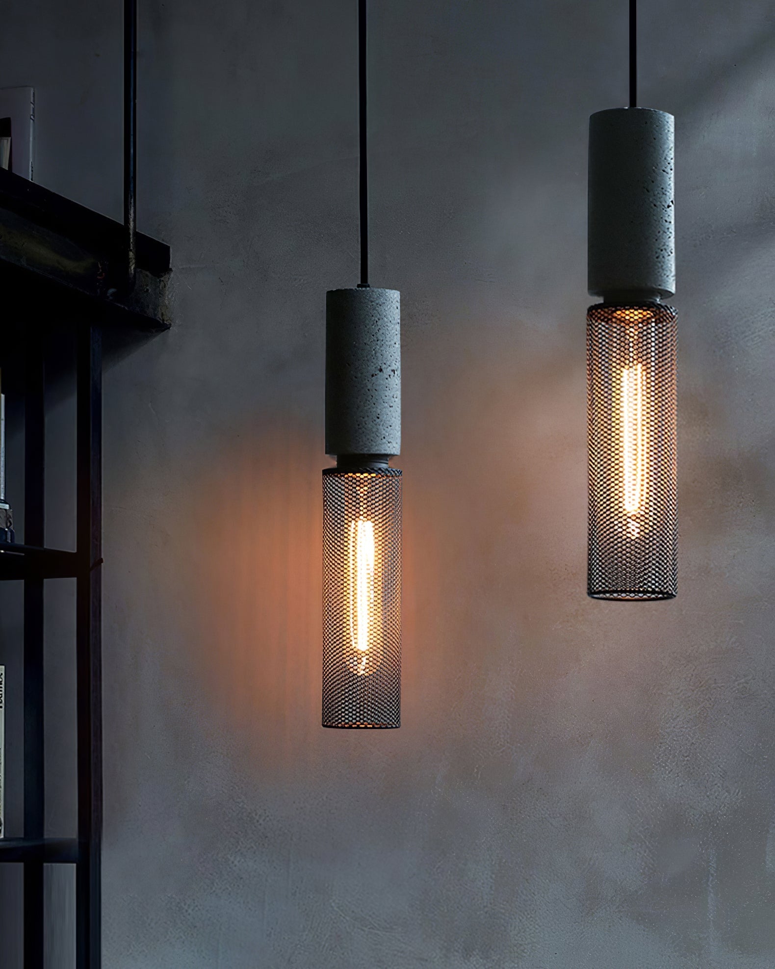 Lámpara Colgante de Concreto Urbana | Lámpara Colgante LED Industrial