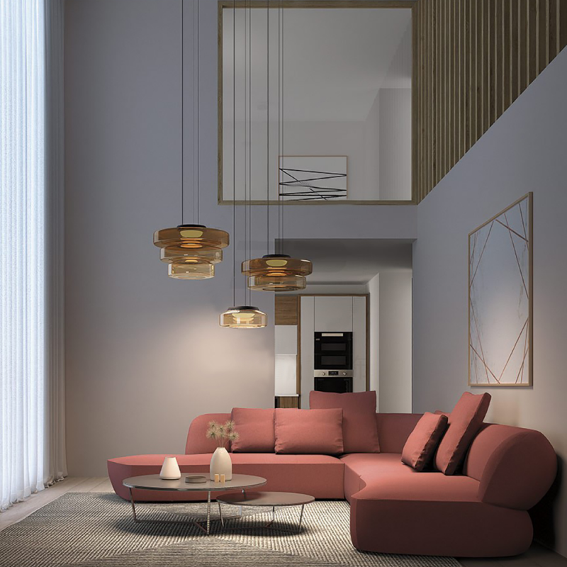Lámpara colgante de vidrio | Luz colgante estilo Bauhaus
