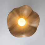 Lámpara de techo escandinava de madera con diseño de loto | Lámpara moderna empotrada de resina y hierro