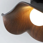 Lámpara de techo escandinava de madera con diseño de loto | Lámpara moderna empotrada de resina y hierro