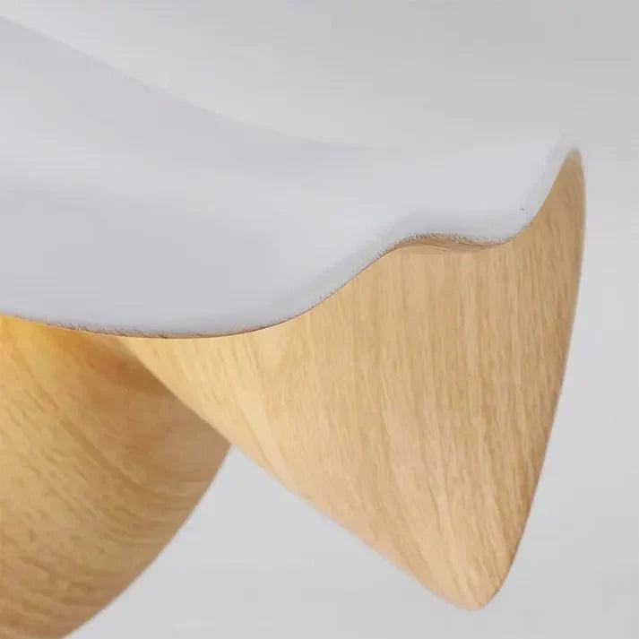 Lámpara de techo escandinava de madera con diseño de loto | Lámpara moderna empotrada de resina y hierro