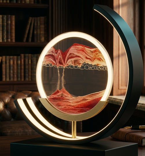 Lámpara de Arena en Movimiento 3D — Cuadro de Arena Dinámica Regulable para Decoración del Hogar, Salón y Regalo Original