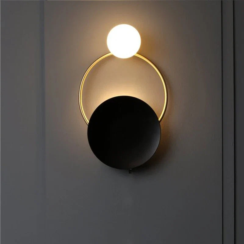 Lámpara de Pared de Vidrio de Diseño | Luz Metálica Moderna Redonda Esférica