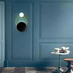 Lámpara de Pared de Vidrio de Diseño | Luz Metálica Moderna Redonda Esférica