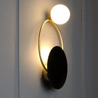 Lámpara de Pared de Vidrio de Diseño | Luz Metálica Moderna Redonda Esférica