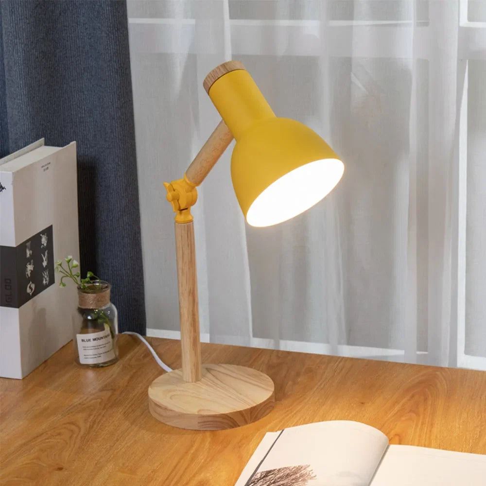 Lámpara de Escritorio de Madera Nórdica LED