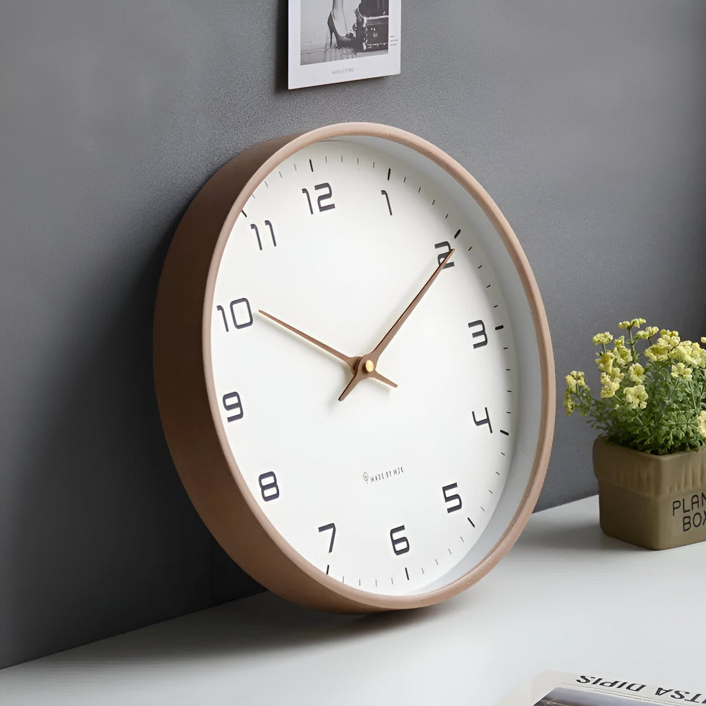 Reloj de Pared Nórdico | Diseño Minimalista con Marco de Madera