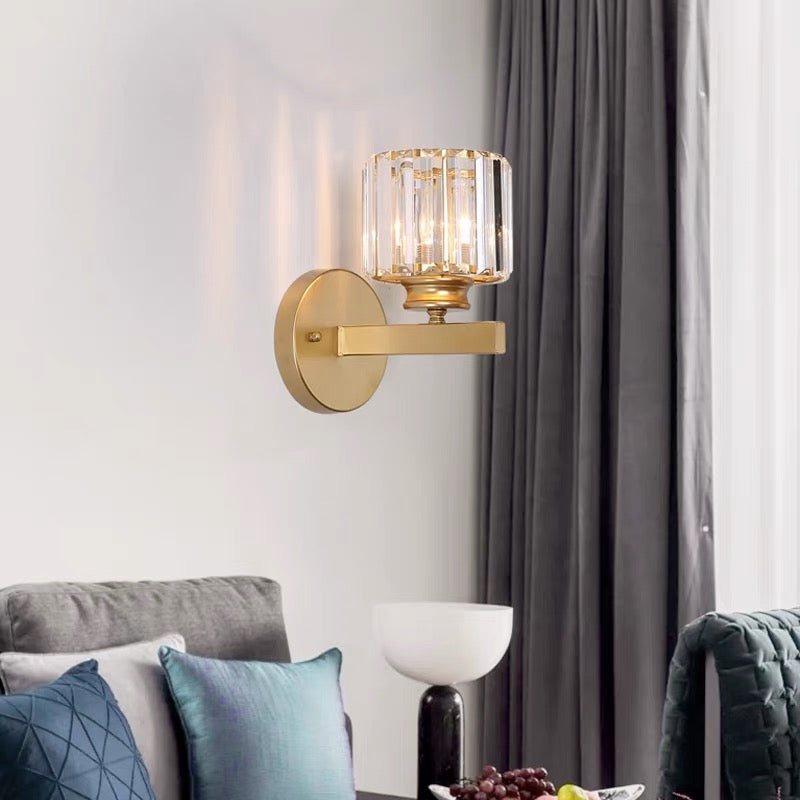 Lámpara de Pared de Cristal | Aplique Moderno de Vidrio y Hierro