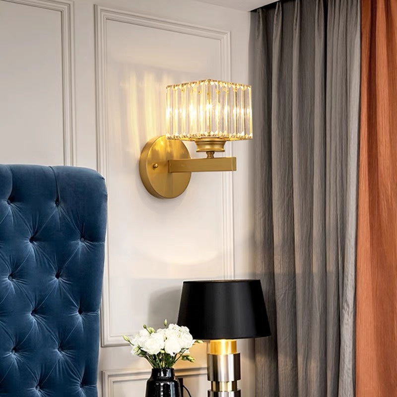 Lámpara de Pared de Cristal | Aplique Moderno de Vidrio y Hierro