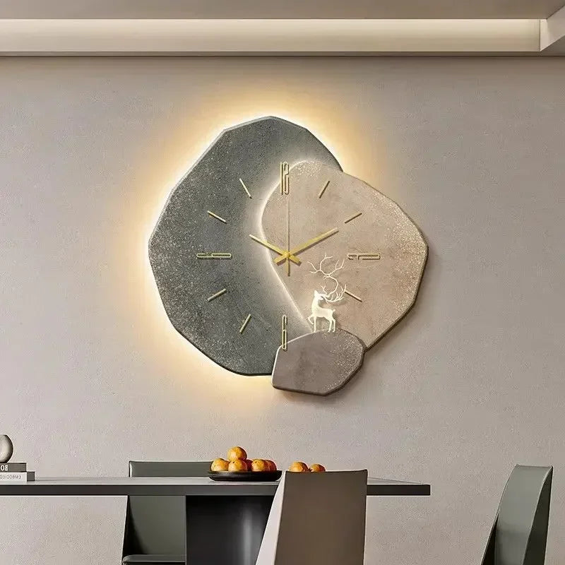 LumoClock | Reloj de Pared Grande y Moderno | Cuarzo Silencioso y Luz LED