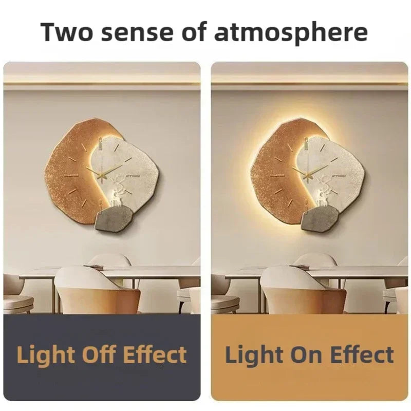LumoClock | Reloj de Pared Grande y Moderno | Cuarzo Silencioso y Luz LED