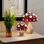 Lámpara de Mesa con Luz LED en Forma de Hongo | Luz Moderna Inspirada en Amanita