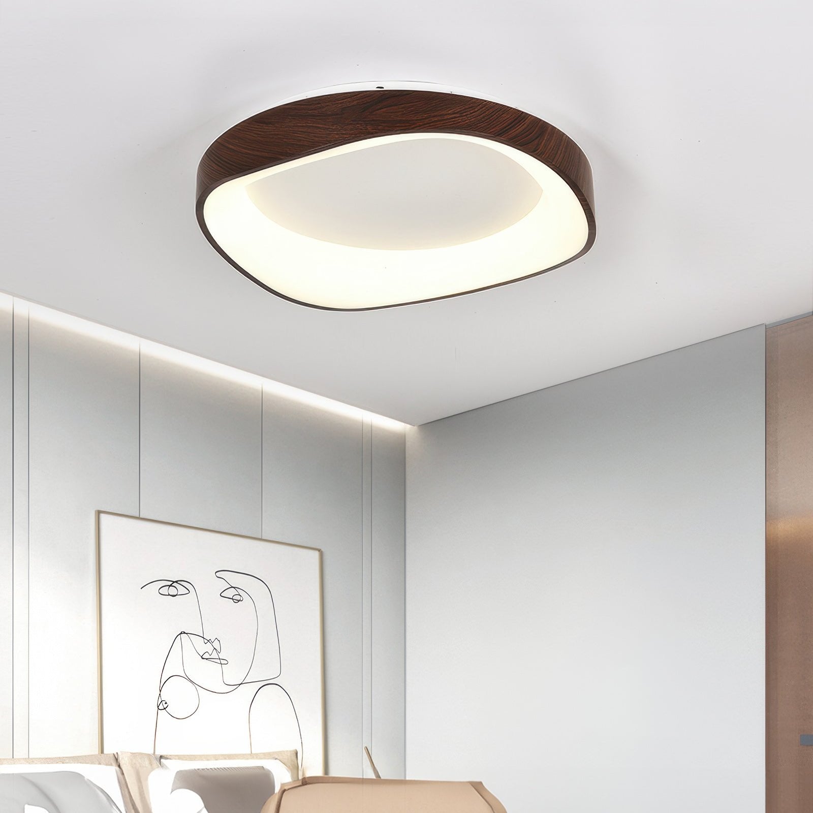 Lámpara de techo con veta de madera artística nórdica