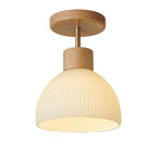 Lámpara de Techo Ailse | Lámpara LED de Madera Natural y Vidrio