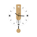Reloj de Pared Minimalista con Péndulo | Diseño Moderno en Acrílico y Madera