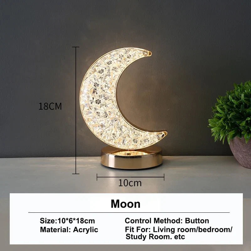 Stellora - Lámpara Nocturna LED de Cristal 3D