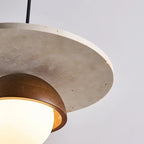 Lámpara Colgante Dinamarca | Candelabro LED de Nogal y Piedra