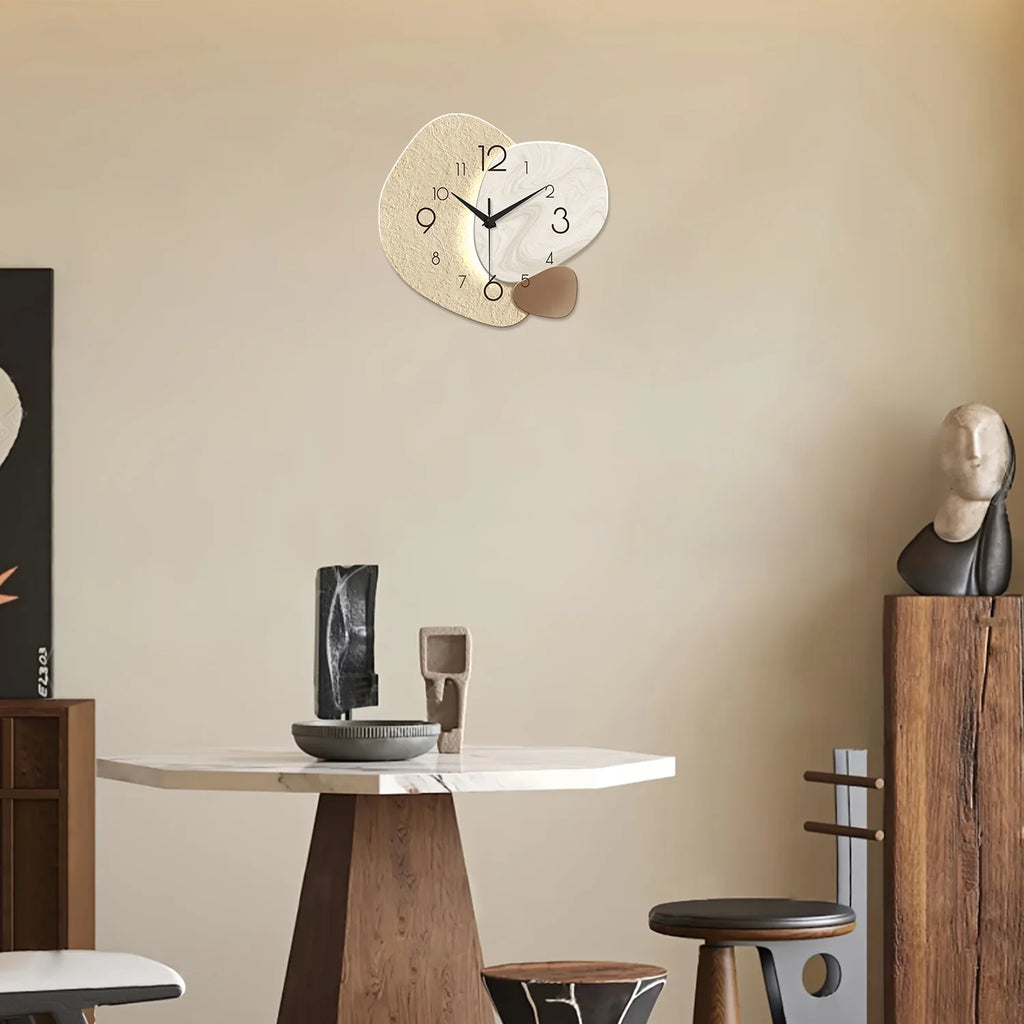 TempoStone | Reloj de Pared Moderno y Simple | Diseño Silencioso de Cuarzo