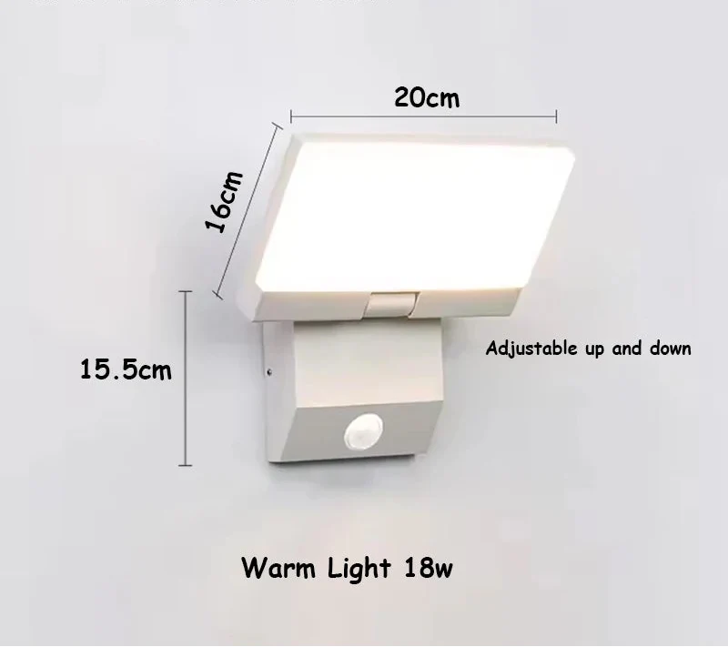 LumiFold Lámpara de Pared Exterior con Sensor