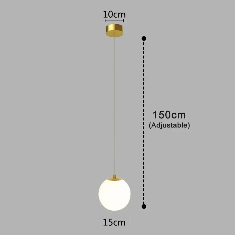 Lámpara Colgante Luna | Diseño Nórdico Moderno de Globo de Vidrio