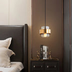 Lámpara Colgante de Vidrio Nórdico | Diseño Moderno de Cilindro en Latón