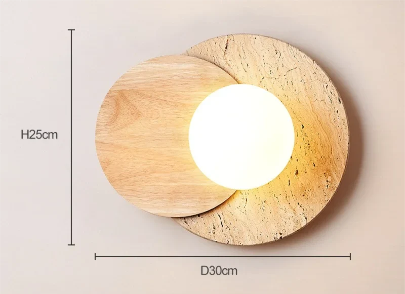 Lámpara de Pared de Piedra Wabi-Sabi | Diseño Moderno con Textura Natural