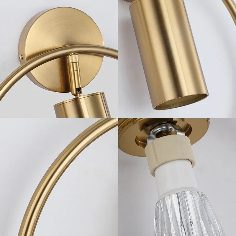 Lámpara de Pared Halo | Diseño Minimalista Nórdico en Oro