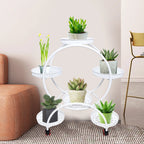 Soporte de planta de metal con ruedas | Soporte para macetas de 6 niveles para decoración interior y exterior