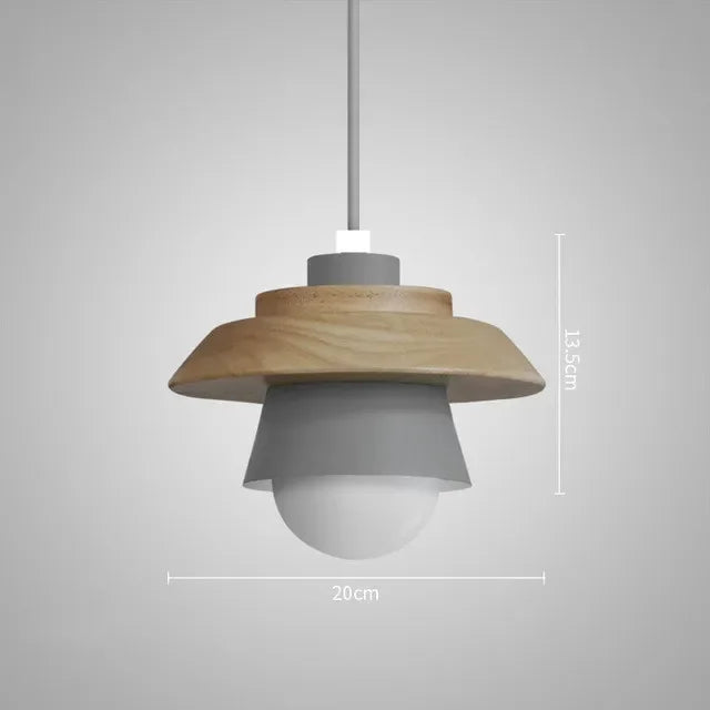 Lámpara Colgante de Madera Nórdica | Diseño Colorido de Macarón