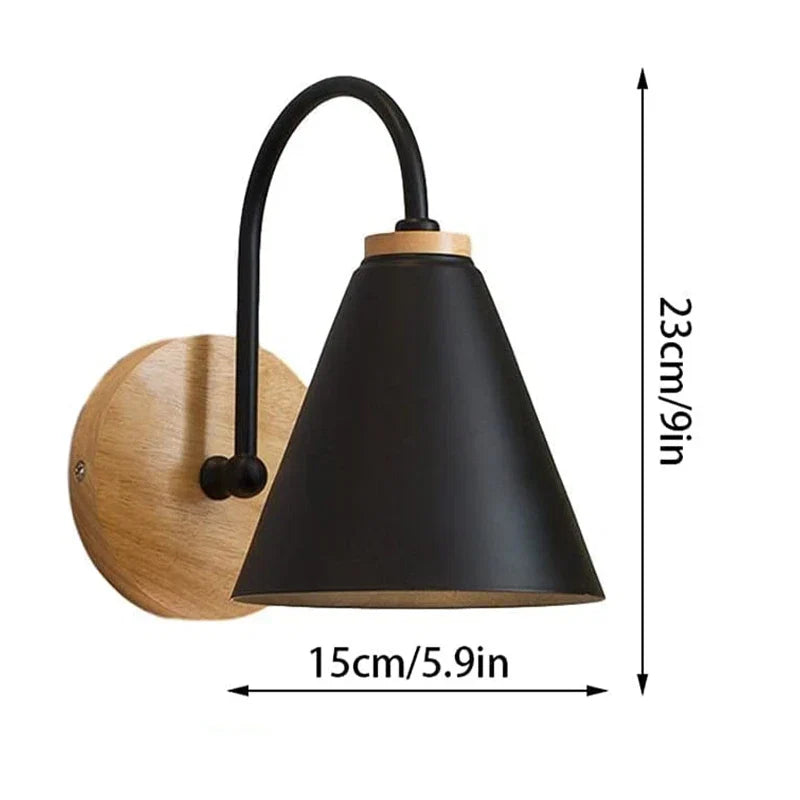 Nordic Beam | Lámpara de pared escandinava de madera y hierro