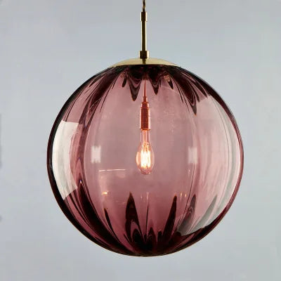 Lámpara Colgante de Bola de Cristal Nórdica