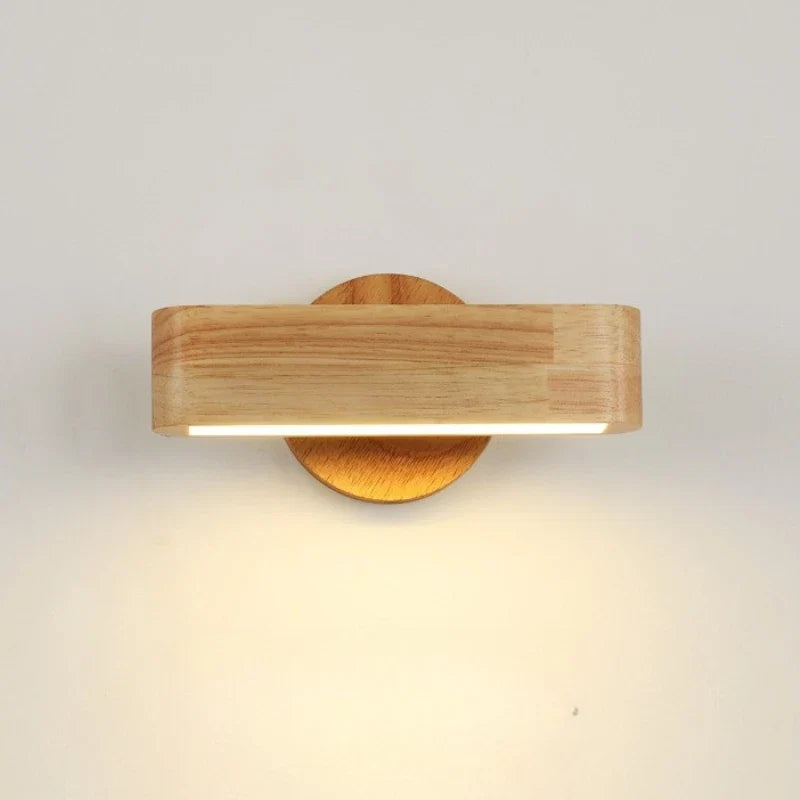 Lámpara de Pared Giratoria | Diseño en Madera Maciza Japonesa y Aluminio