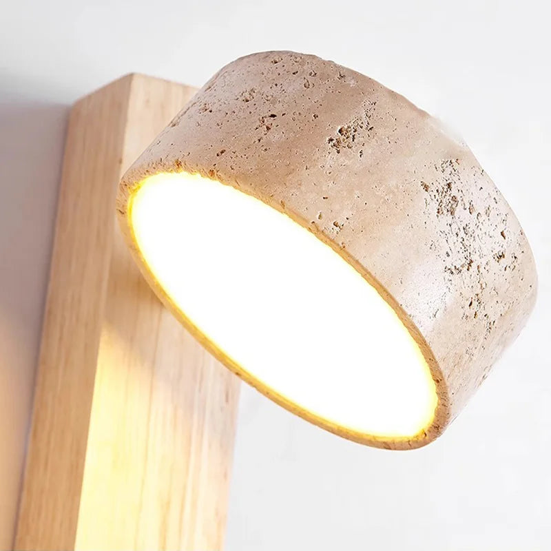 Lámpara de Pared Éclat | Luz de Cabecera Francesa Wabi-Sabi con Interruptor de Cuerda