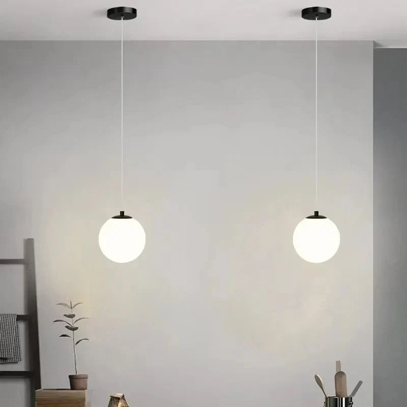 Lámpara Colgante Luna | Diseño Nórdico Moderno de Globo de Vidrio