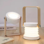 Linterna portátil con mango de madera creativa | Lámpara de mesa plegable recargable