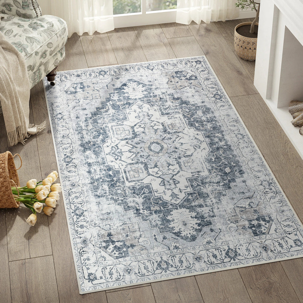 Alfombra Medallón Patrimonial | Alfombra Oriental Plegable Antideslizante