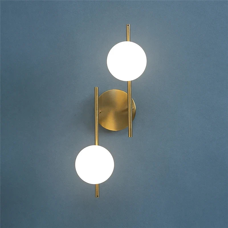 Lámpara de Pared Astra | Diseño Moderno Doble Globo en Oro