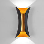 Lámpara de Pared Moderna Negra y Dorada | Lámpara LED Impermeable de Luz Ascendente y Descendente
