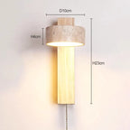 Lámpara de Pared Éclat | Luz de Cabecera Francesa Wabi-Sabi con Interruptor de Cuerda