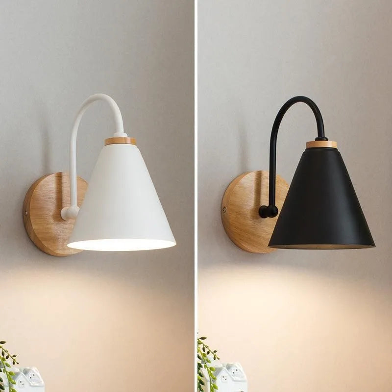 Nordic Beam | Lámpara de pared escandinava de madera y hierro