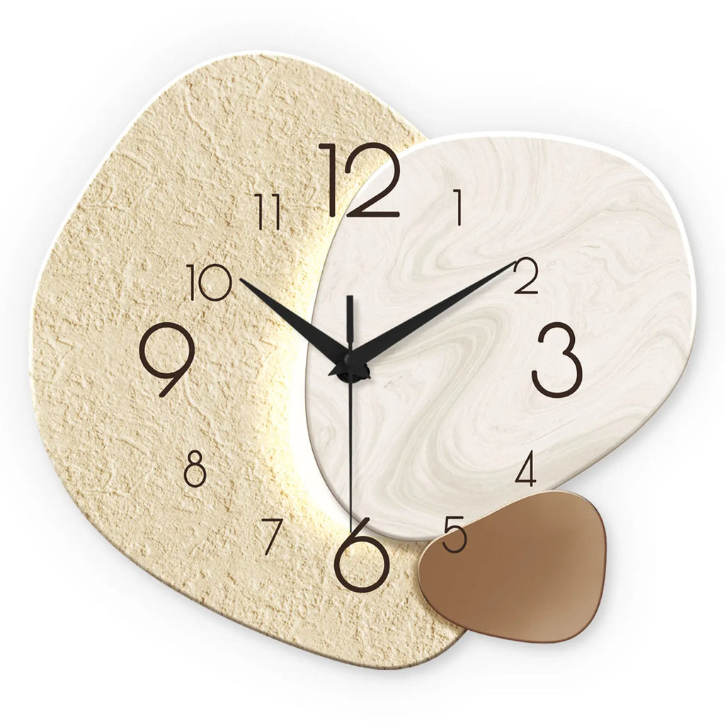 TempoStone | Reloj de Pared Moderno y Simple | Diseño Silencioso de Cuarzo
