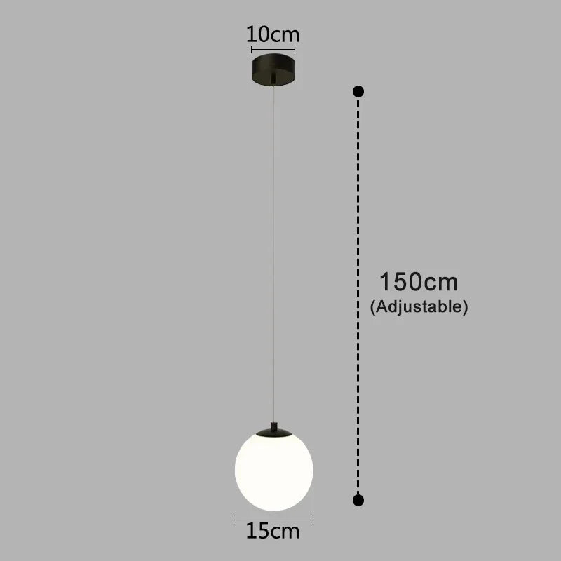 Lámpara Colgante Luna | Diseño Nórdico Moderno de Globo de Vidrio
