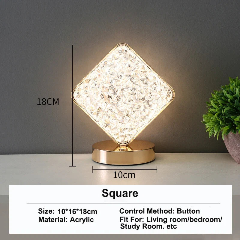 Stellora - Lámpara Nocturna LED de Cristal 3D