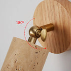 Lámpara de Pared Huangdong | Luz Wabi-Sabi de Travertino y Madera