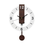 Reloj de Pared Minimalista con Péndulo | Diseño Moderno en Acrílico y Madera